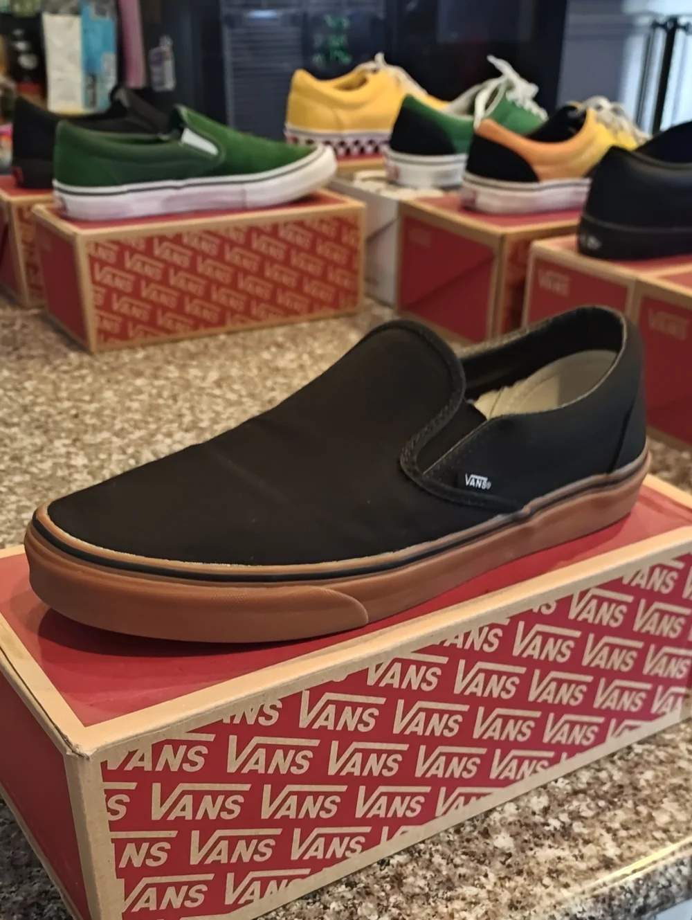 Vans Black Canvas Slip-On with Gum Sole